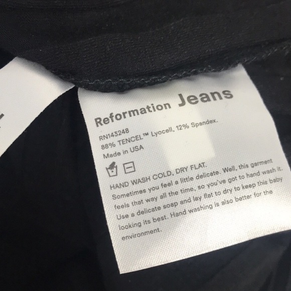 NWT REFORMATION Black Rhine Midi Length Dress - Picture 7 of 7